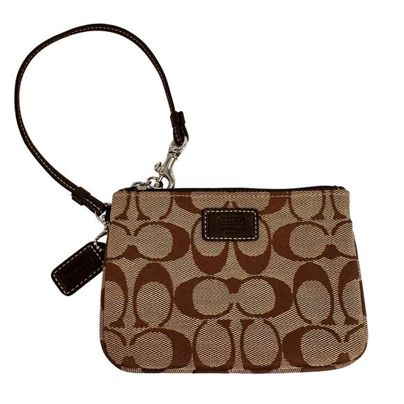 Coach Signature Mini Wristlet Pouch - Picture 1 of 6